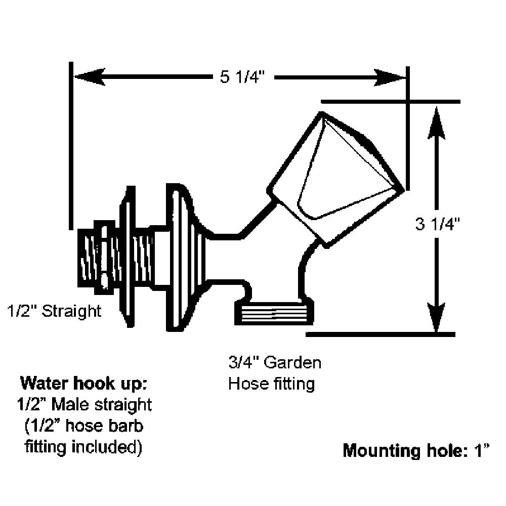 Scandvik 10187P SS Washdown Spigot