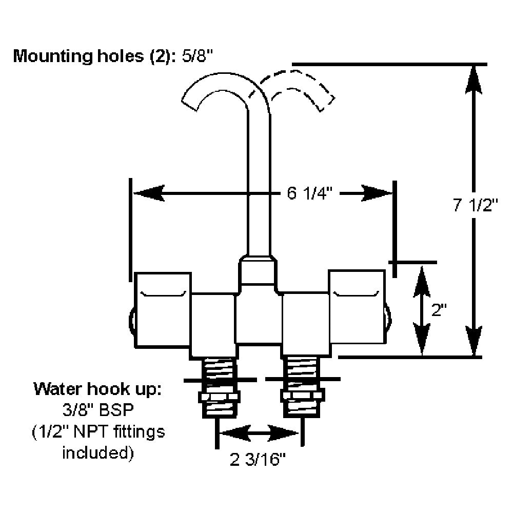 Scandvik 10474P Chrome Folding Spout Mixer