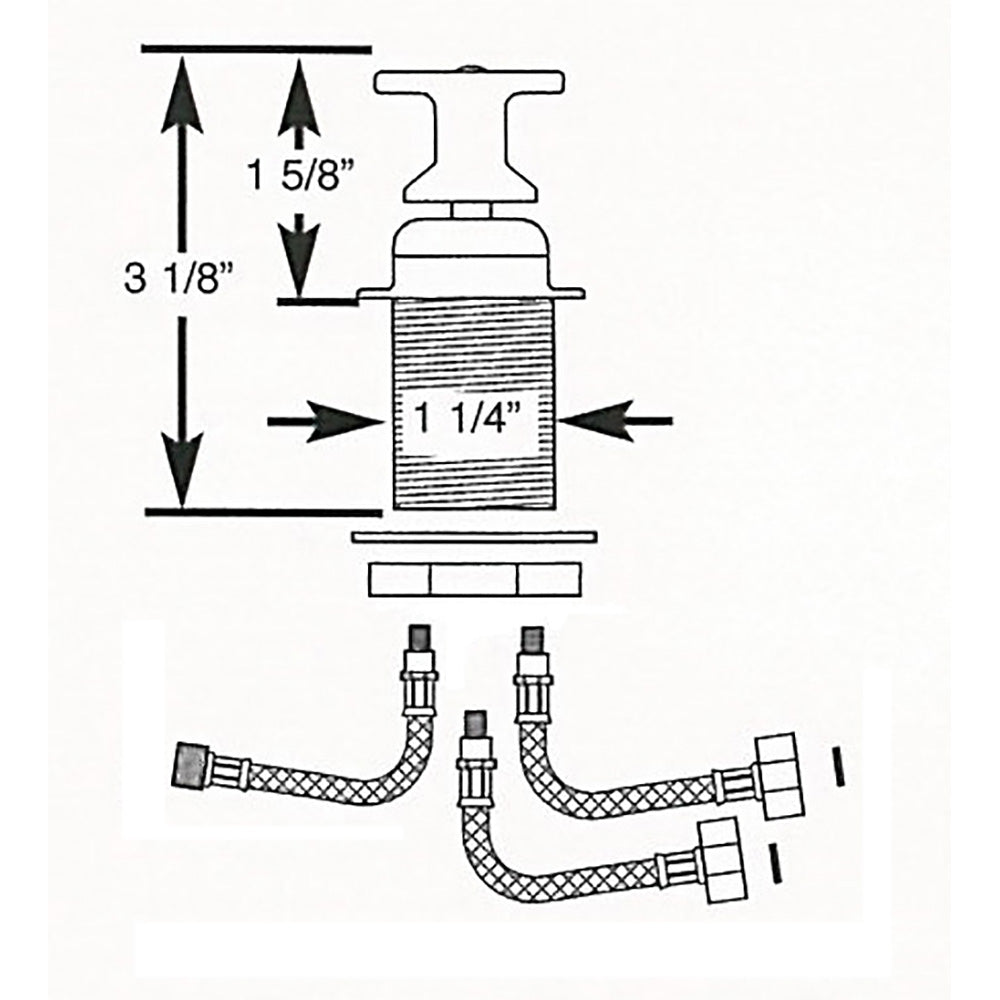 Scandvik 10617P T-Handle Shower Mixer Control