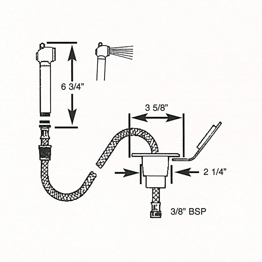 Scandvik 10055P Recessed Transom Shower w/6 Hose - White
