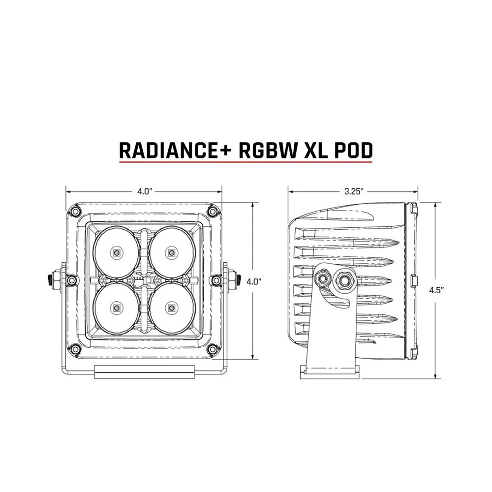 RIGID Industries 322053 XL Radiance + Light Pod - RGBW - Pair