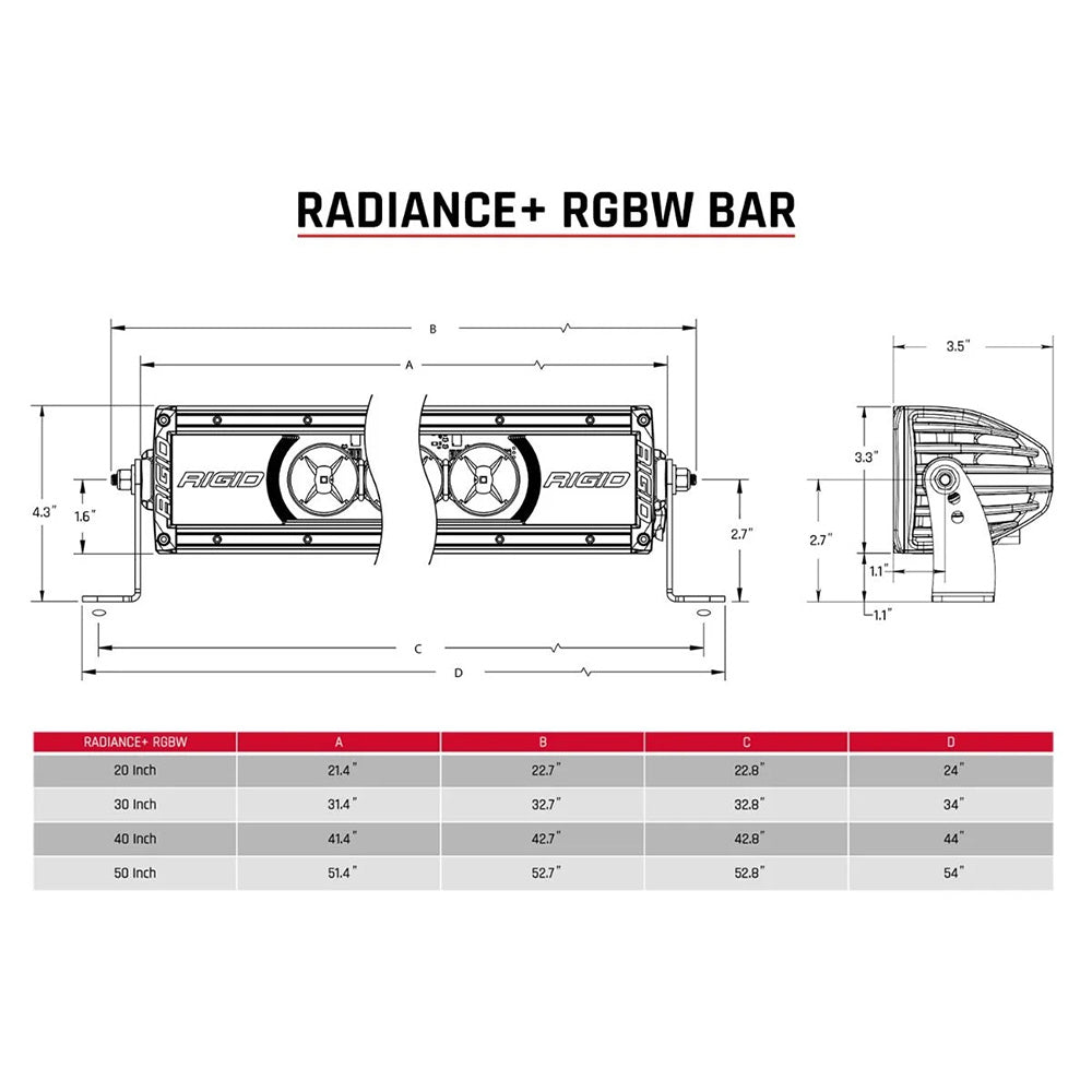 RIGID Industries 250053 Radiance + 50" Light Bar - RGBW