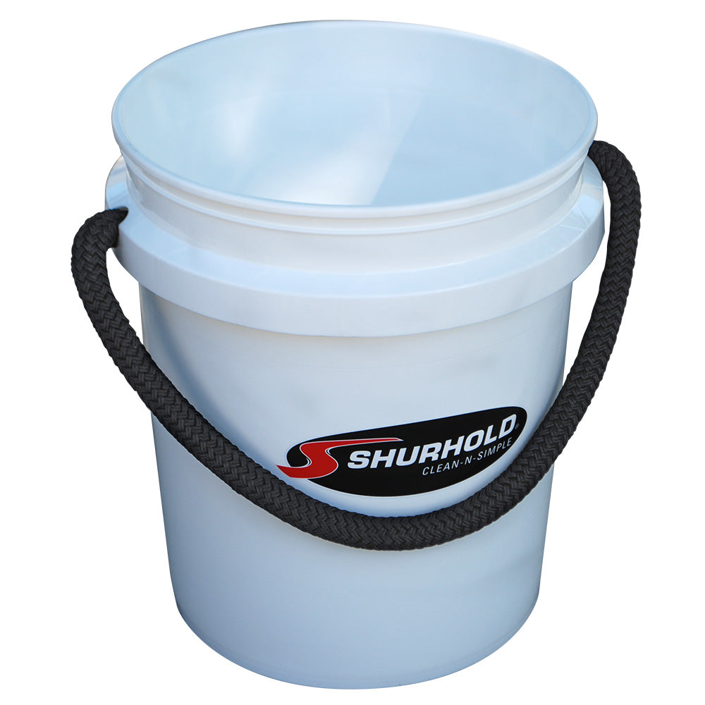 Shurhold 2451 Worlds Best Rope Handle Bucket - 5 Gallon - White