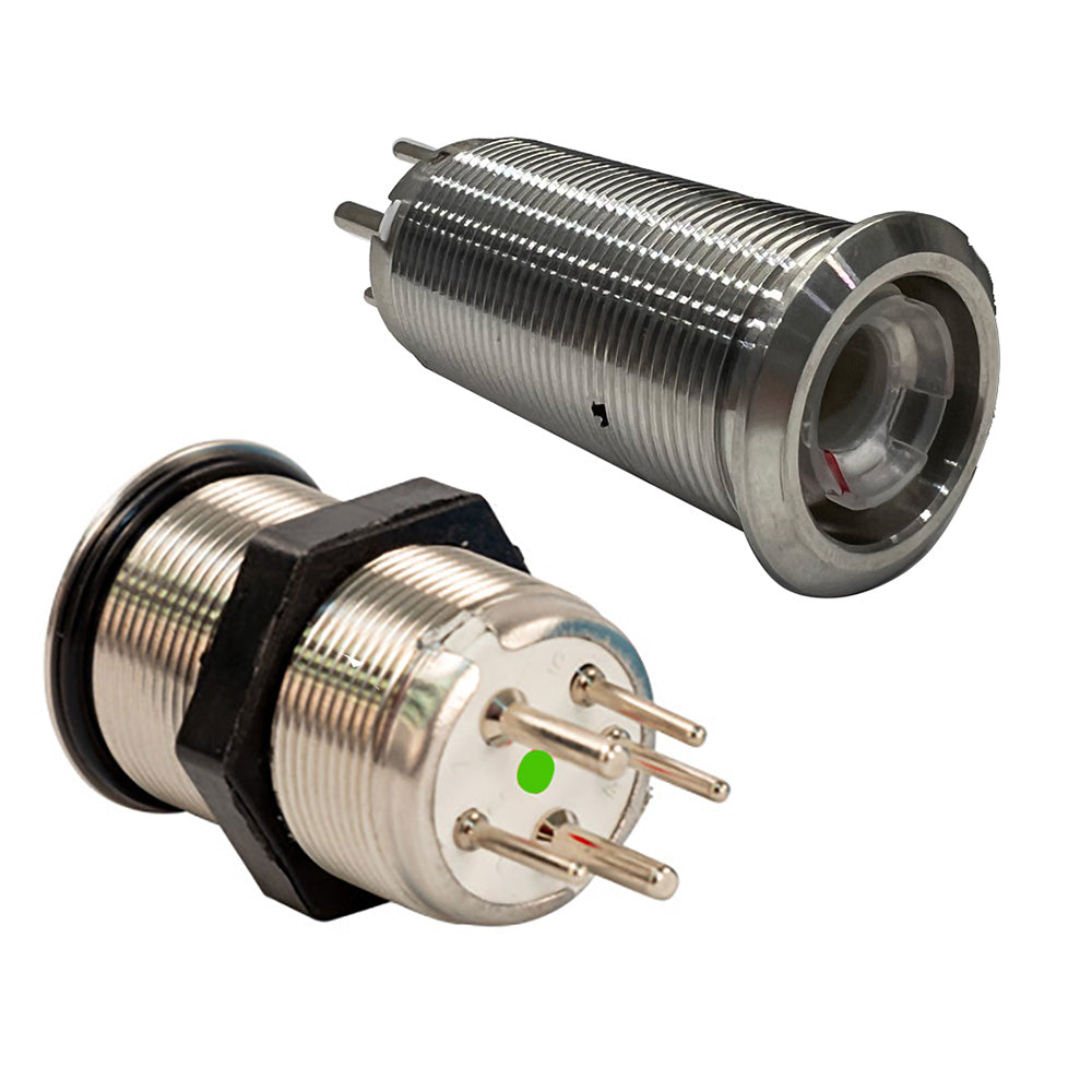 Bluewater 9059-2113 22mm Inrush Push Button Switch Momentary - Blue/Red LED - Switch Body Only