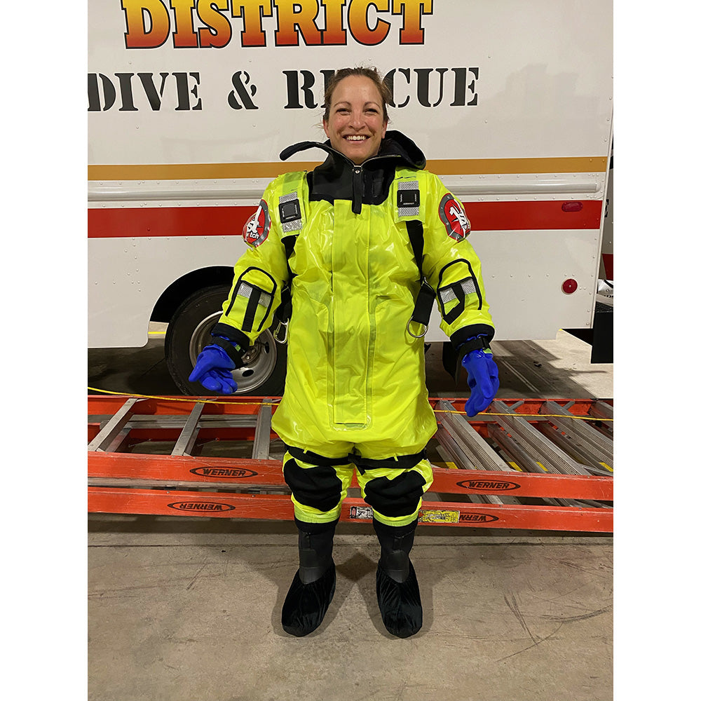 First Watch RS-1005-HV-M RS-1005 Ice Rescue Suit - Hi-Vis Yellow - S/M (Built to Fit 46-58)
