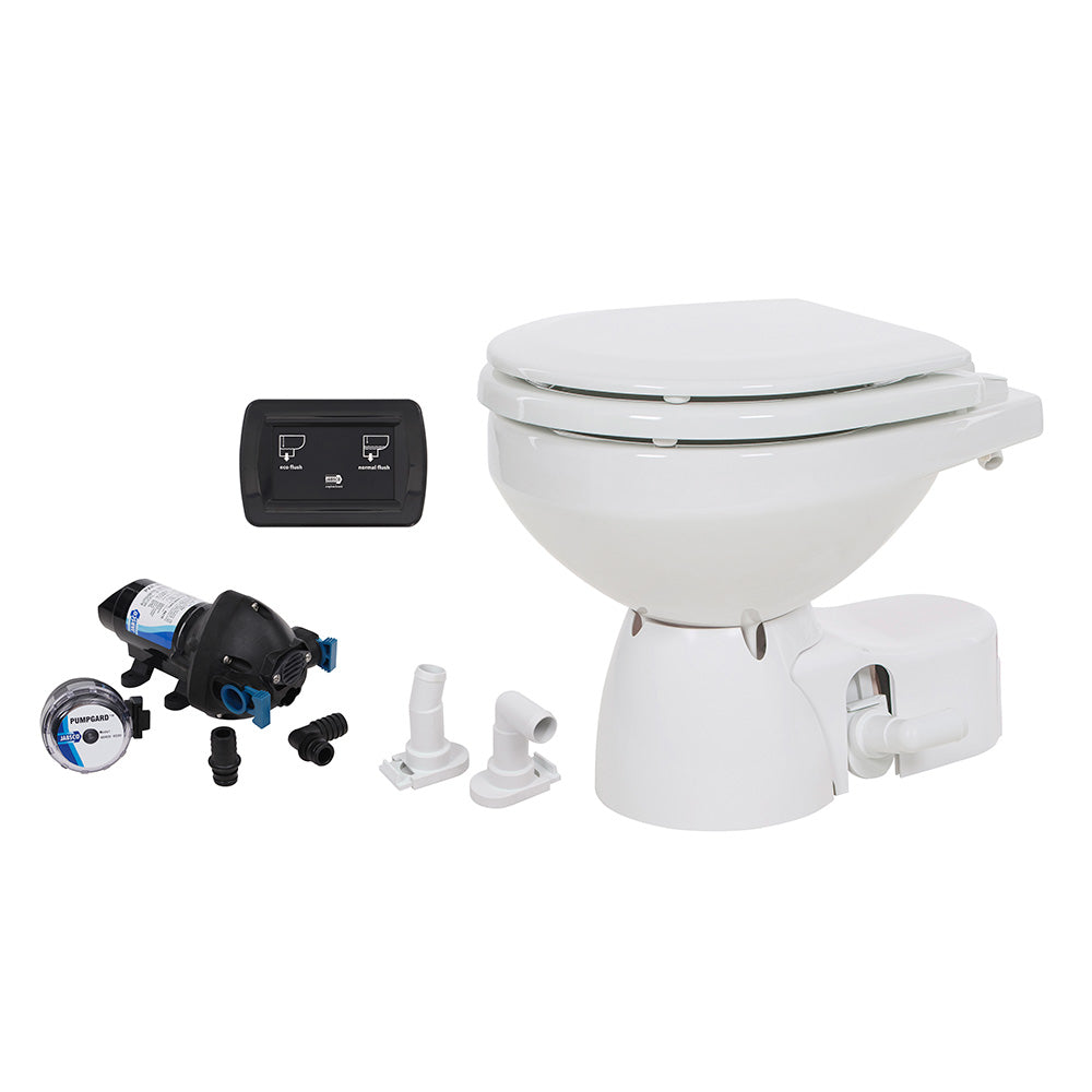 Jabsco 38245-3094RSP Quiet Flush E2 Raw Water Toilet Compact Bowl - 24V - Soft Close Lid