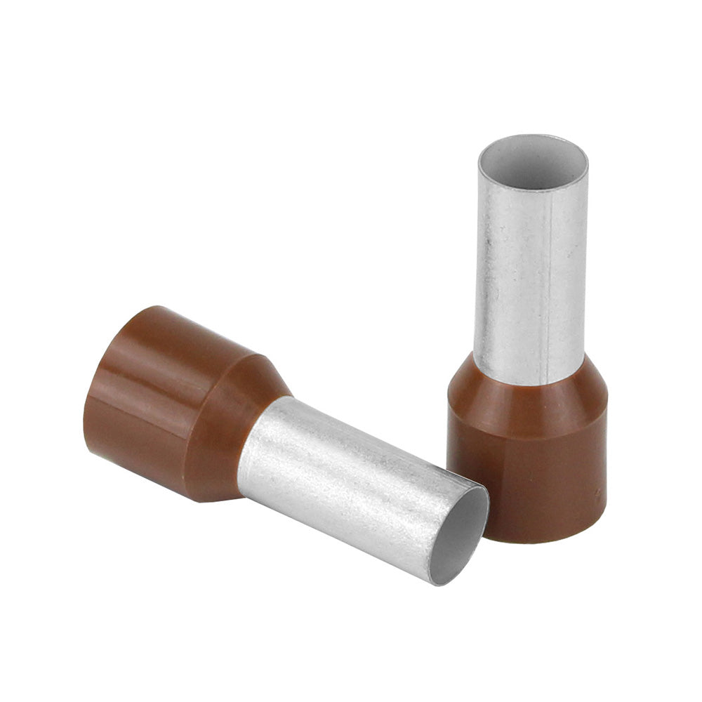 Pacer TFRL4-16MM-10 Brown 4 AWG Wire Ferrule - 16mm Length - 10 Pack