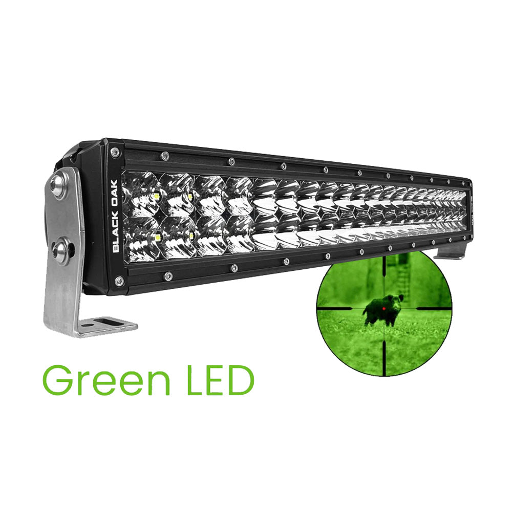 Black Oak 20CG-D3OS Curved Double Row Combo Green Hog Hunting 20" Pro Series 3.0 LED Light Bar