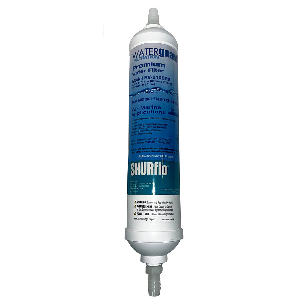 Shurflo by Pentair RV-210BRB-A 11 City Water Entry In-Line Filter w/1/4 Barb Fittings