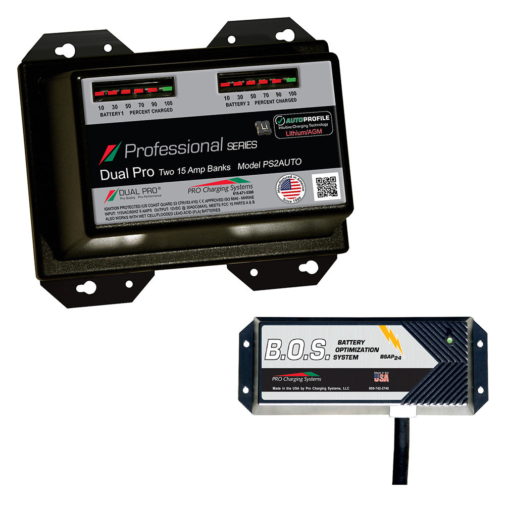Dual Pro PS2AUTO/BOS12V2 PS2 Auto 2 Bank Battery Charger w/2 Bank B.O.S.