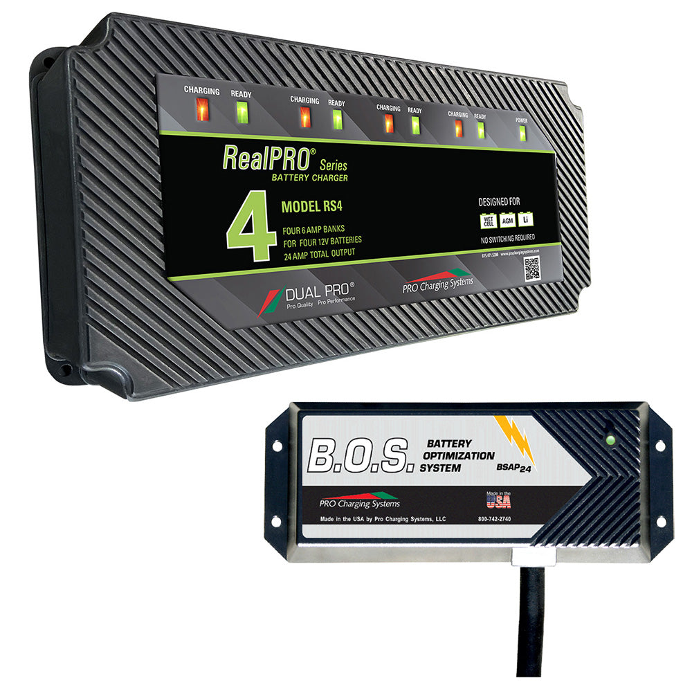 Dual Pro RS4/BOS12V3 RS4 4 Bank Battery Charger w/3 Bank B.O.S.