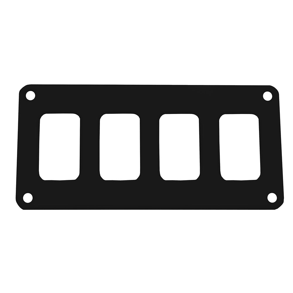 Pacer PSC-41-BK Switch Panel - 4 Switch 1 Row - 5.5" x 2.75" - Black Powder Coated Aluminum