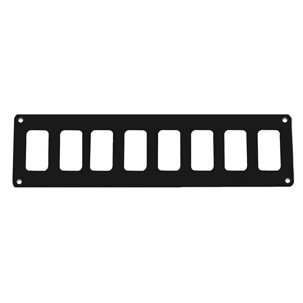 Pacer PSC-81-BK Switch Panel - 8 Switch 1 Row - 12.5" x 2.75" - Black Powder Coated Aluminum