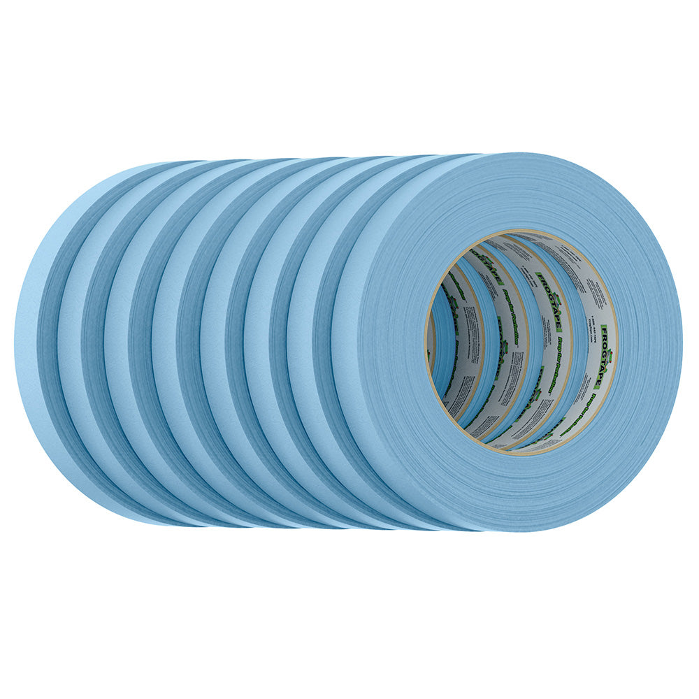 FrogTape 105770 CP 250 Medium-High Adhesion Masking Tape - 18MM x 55M x 12-Pack - Light Blue - Rated f/250F