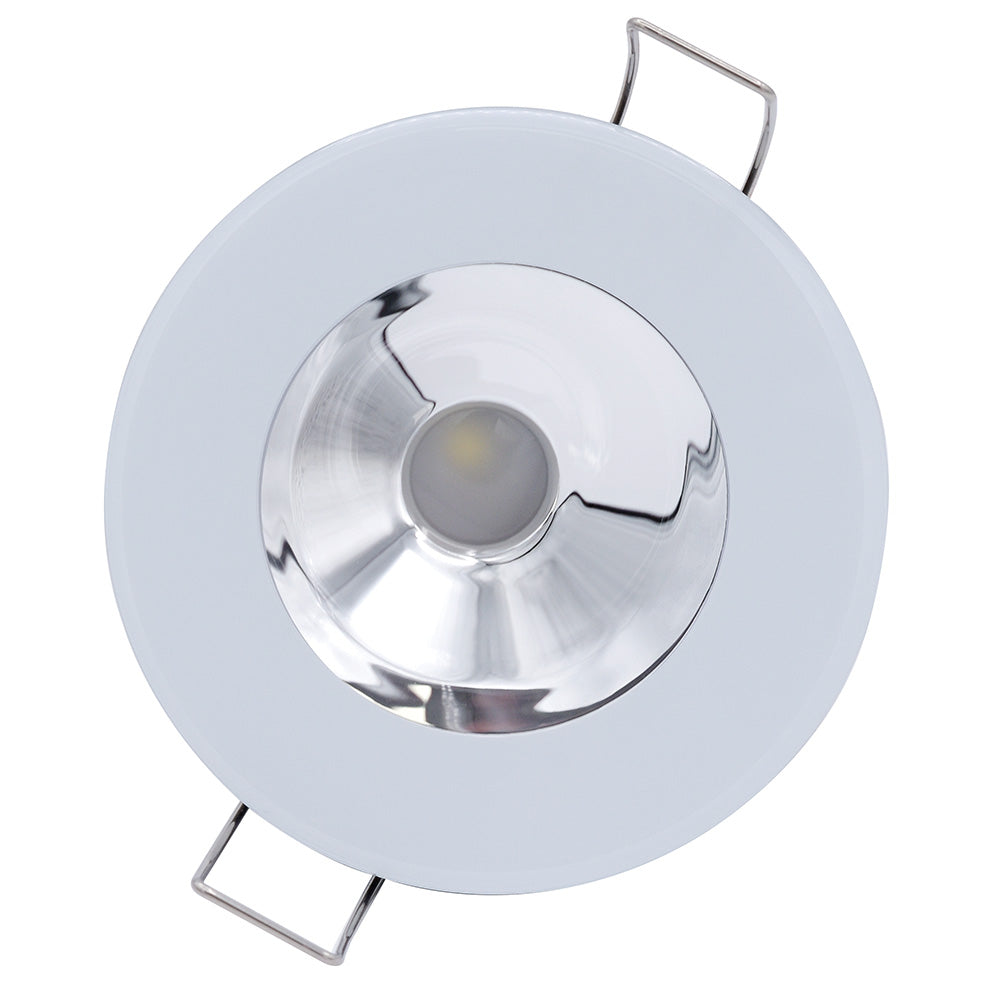 Lumitec 117137 Illusion Flush Mount LED Down Light - Spectrum RGBW - Cool White - White Housing - Chrome Reflector