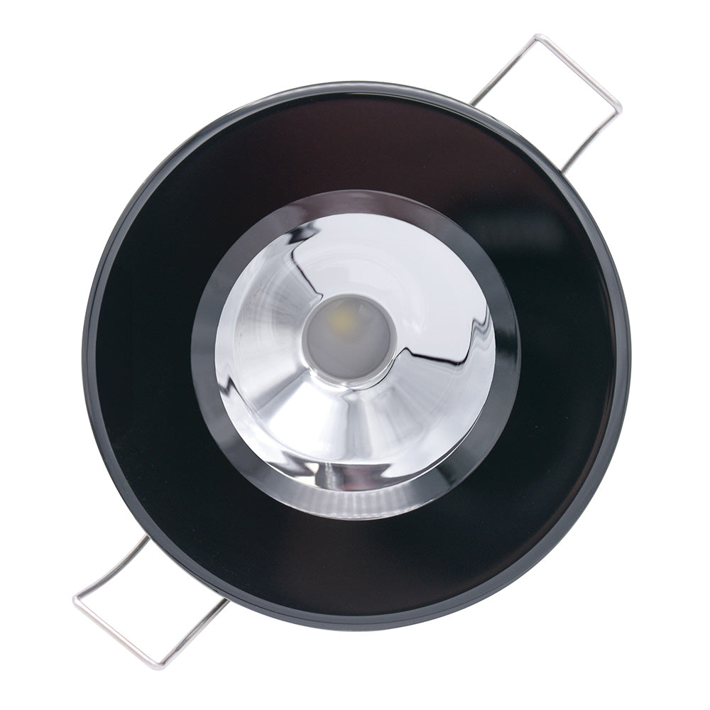Lumitec 117169 Illusion Flush Mount LED Down Light - Warm White - Dimming - Black Housing - Chrome Reflector