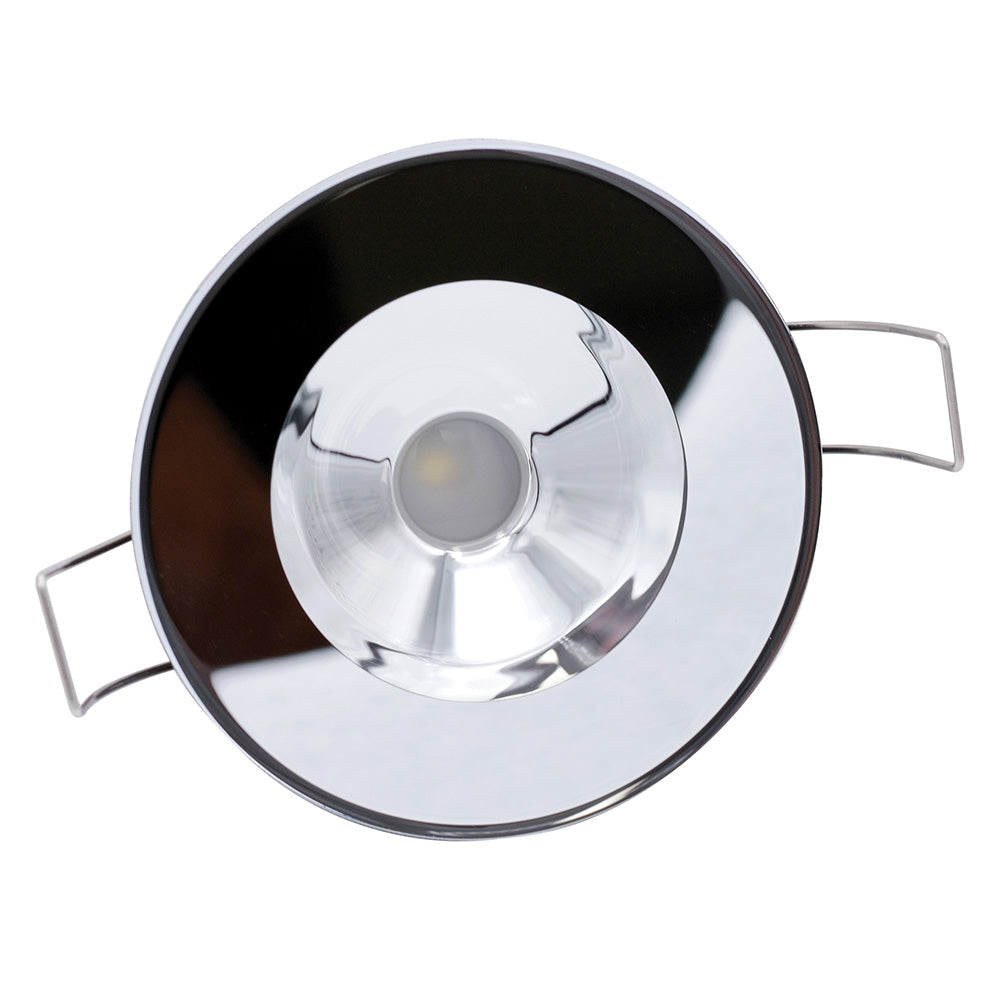 Lumitec 117149 Illusion Flush Mount LED Down Light - Warm White - Dimming - White Housing - Mirrored Housing