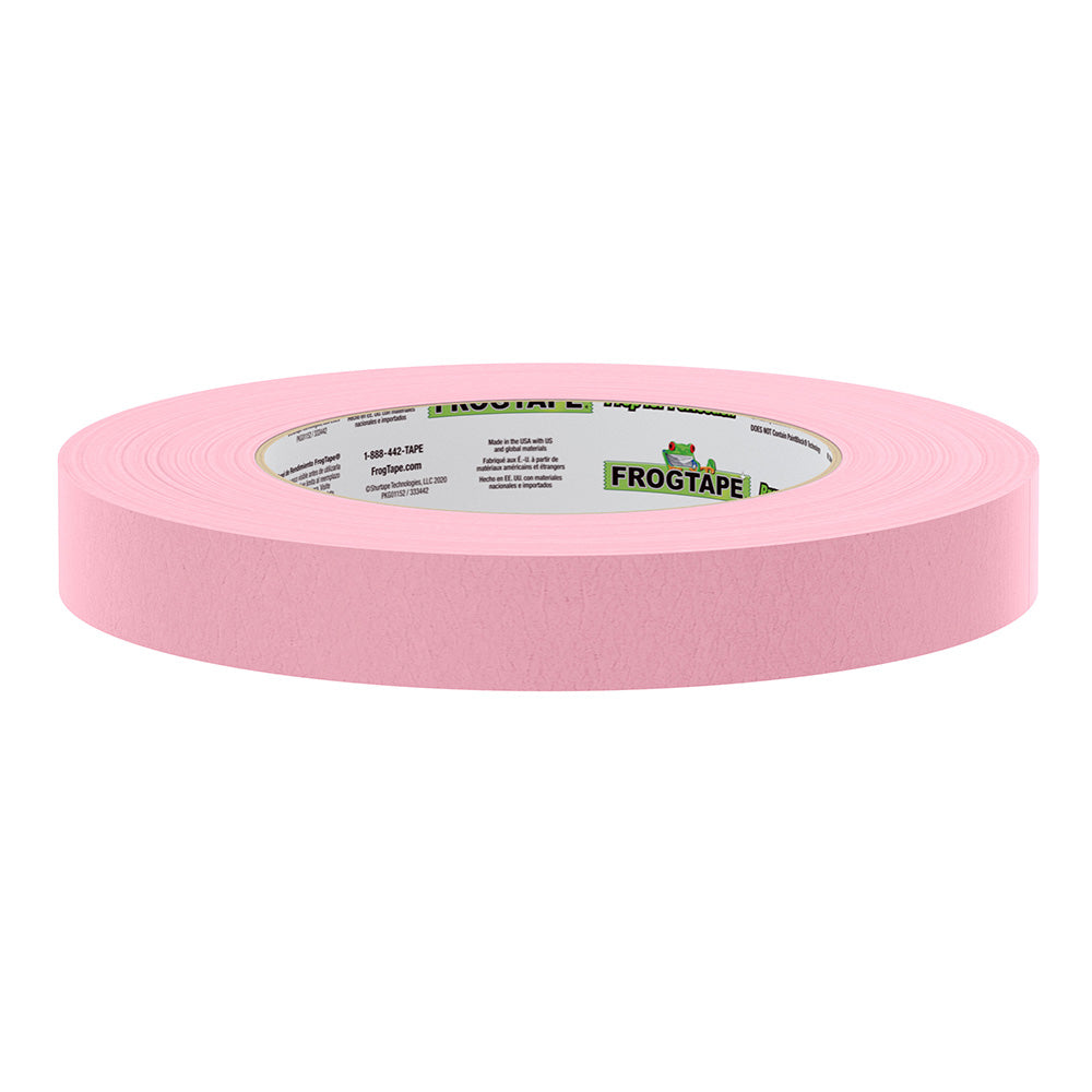 FrogTape 106025 CP 325 Medium-High Adhesion Masking Tape - 18MM x 55M x 12-Pack - Pink - Rated f/325F