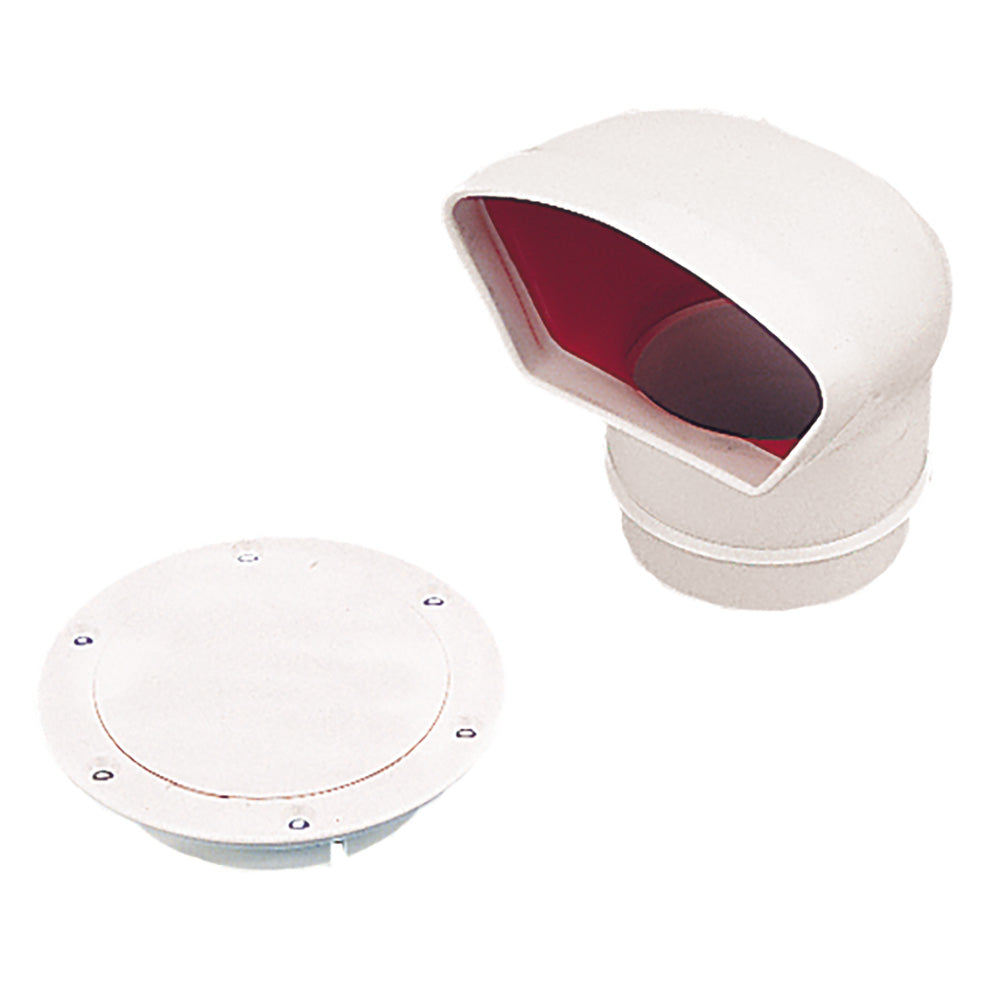 Sea-Dog 727130-3 Low Profile Cowl Vent/Snap-On Deck Plate - Dip Molded PVC