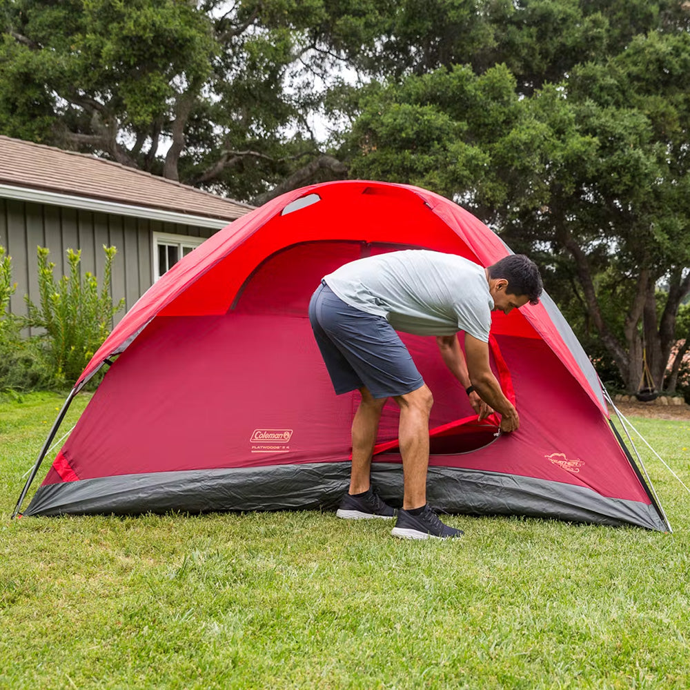 Coleman 2207385 6-Person Flatwoods II Lightweight Dome Camping Tent - Red