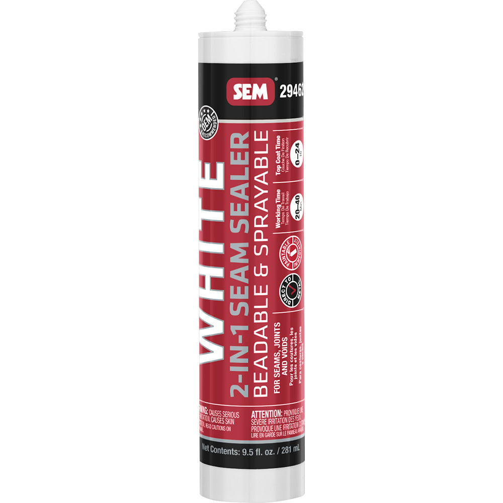 SEM 29462 2-IN-1 Seam Sealer - 9.5oz Tube - White