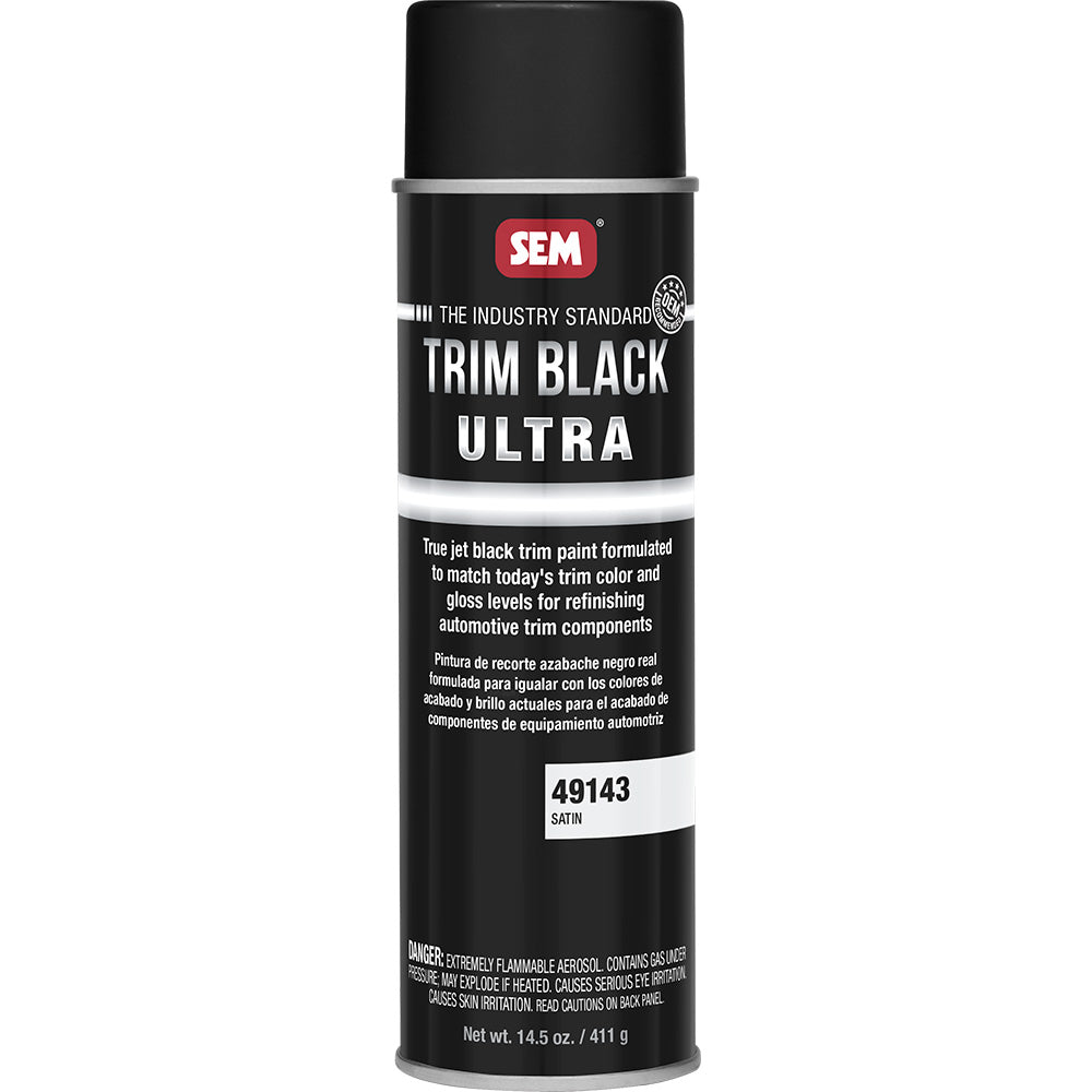 SEM 49143 Trim Black Ultra - 20oz Aerosol Can - Satin Finish