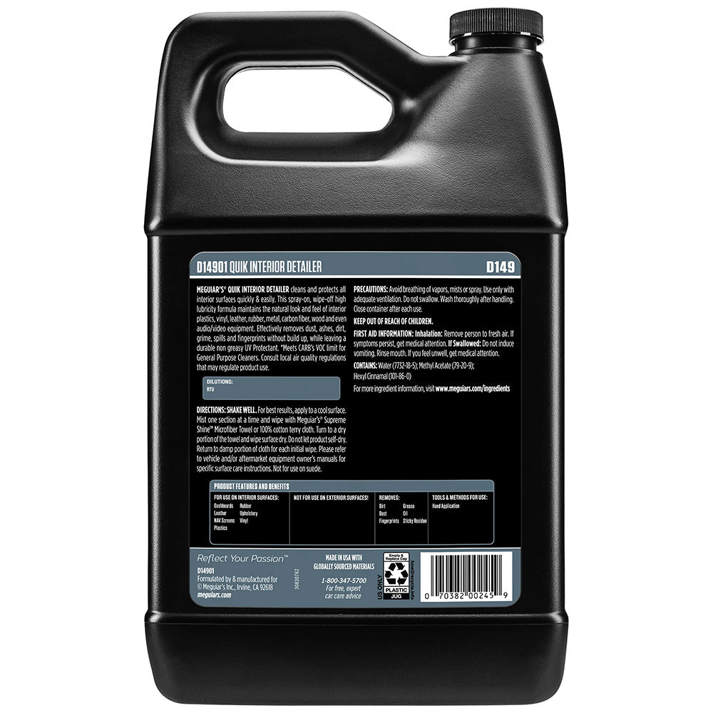 Meguiar's D14901 Quik Interior Detailer - 1 Gallon