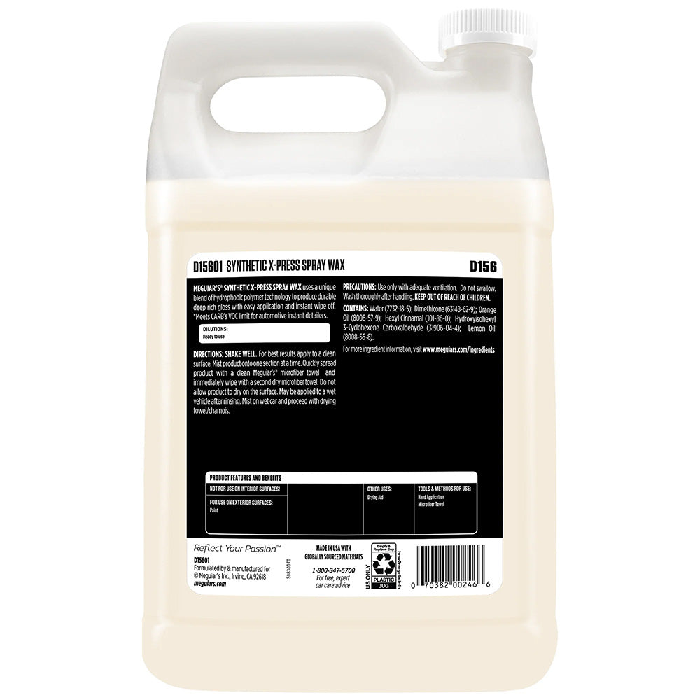 Meguiar's D15601 Synthetic X-Press Spray Wax - 1 Gallon