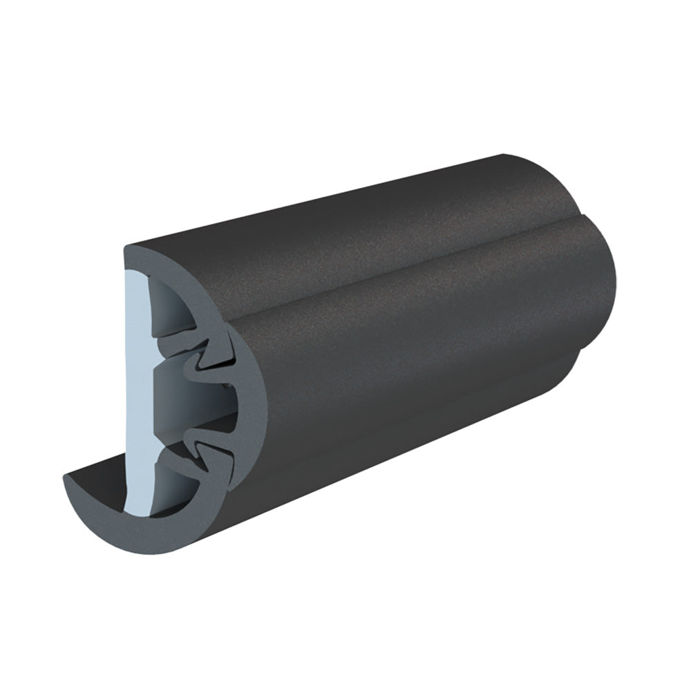 TACO V11-9993BBK80-2 SuproFlex Rub Rail Kit w/Flex Vinyl Overlay Insert - 2"H x 1-1/4"W x 80'L - Black w/Black Insert
