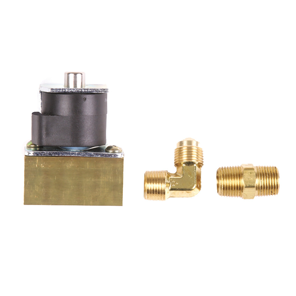 Trident Marine 1300-7706.2-KIT 12VDC Low-Pressure Brass Solenoid Shut-Off Valve 3/8" Female Ports 2 Brass Connection Fittings