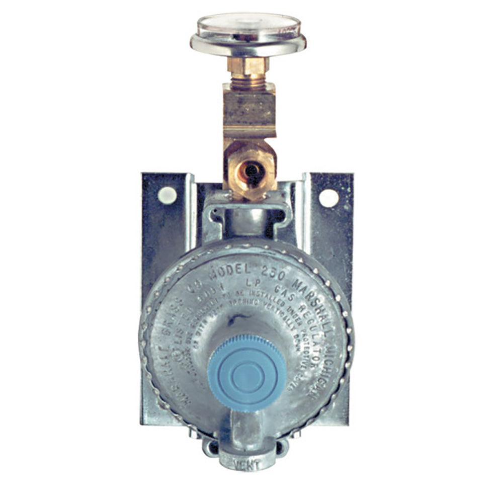 Trident Marine 1211-1411 Single Stage Regulator w/300 PSI Pressure Gauge w/Wall Mount