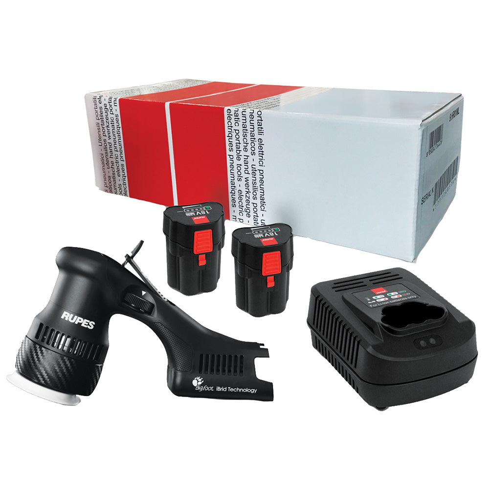 RUPES HLR75/STB Bigfoot HLR75 Mini iBrid Polisher 1-Charger 2-Battery Pack