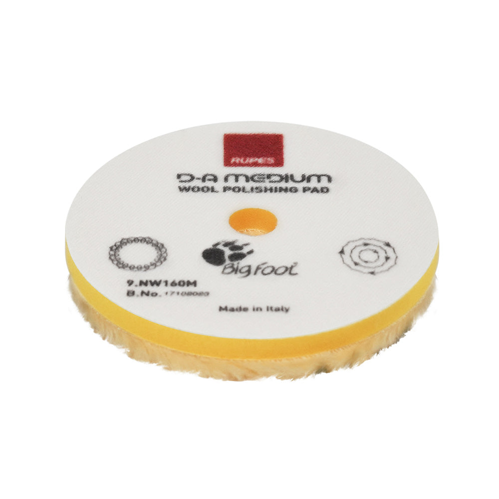 RUPES 9.NW80M D-A Medium Wool Polishing Pad 80mm - Yellow