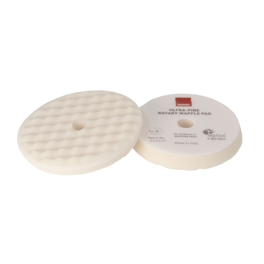 RUPES 9.WF200S Velcro Waffle Ultra-Fine Polishing Foam Pad f/Rotary Polishers 200mm - White