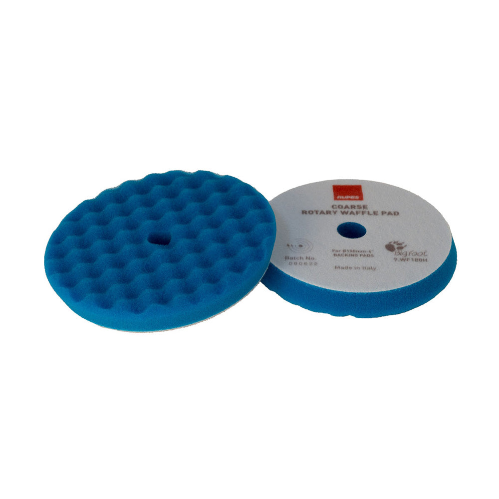 RUPES 9.WF90H Velcro Waffle Coarse Polishing Foam Pad f/Rotary Polishers 90mm - Blue