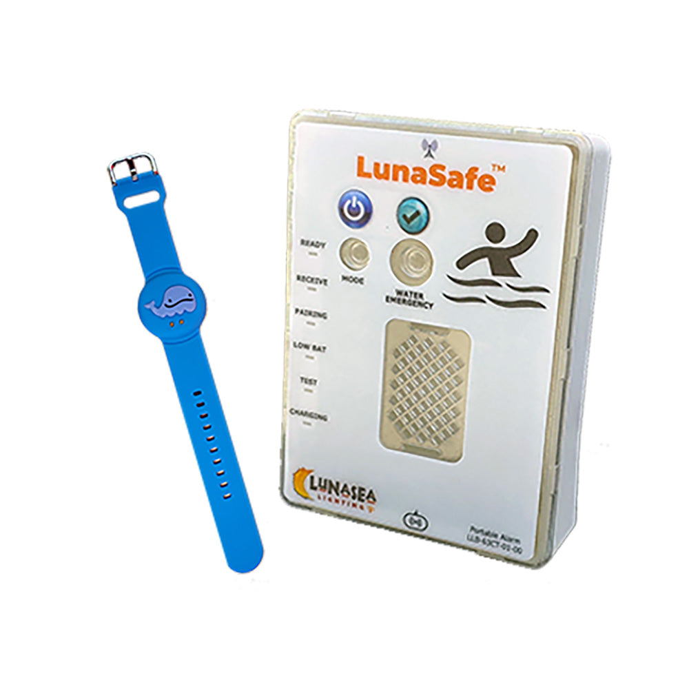 Lunasea LLB-64BL-02-K2 Water Activated RF Transmitter w/Rechargeable Alarm Receiver - Blue