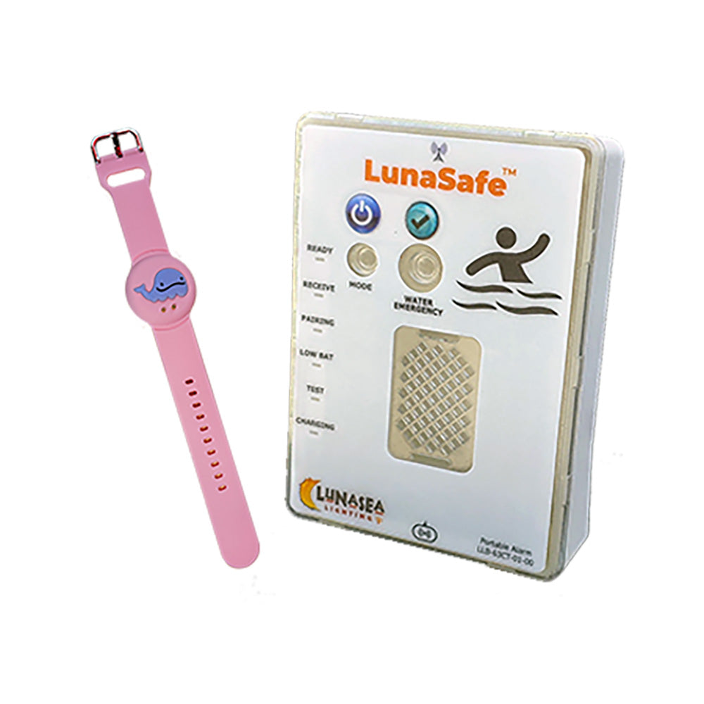 Lunasea LLB-64PK-02-K2 Water Activated RF Transmitter w/Rechargeable Alarm Receiver - Pink