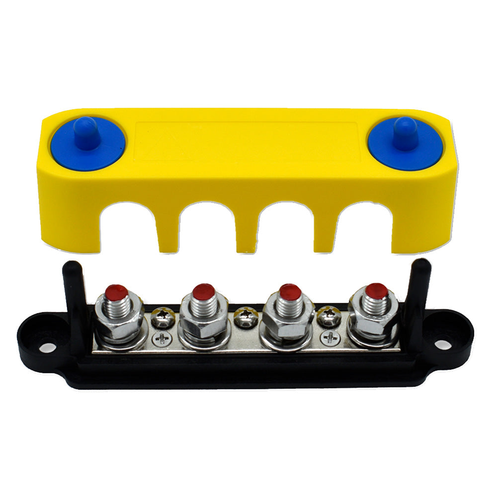 Bluewater 313738-B-023 Common Stud 4 Gang Positive Terminal Busbar w/Cover