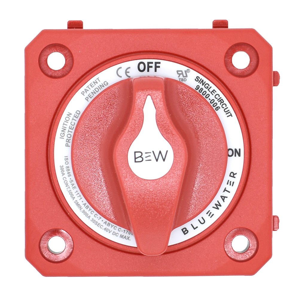 Bluewater 9800-006-10 On/Off Switch Battery Switch - Panel Mount - Red
