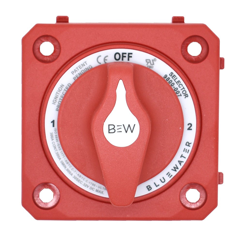 Bluewater 9800-007-10 Off/1/2/Both Battery Switch - Panel Mount - Red