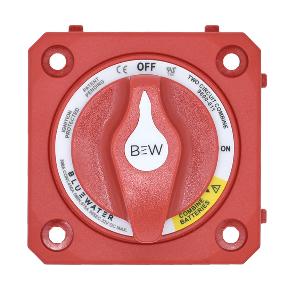 Bluewater 9800-011-10 Off/On Combine Battery Switch w/o Base - Panel Mount - Red