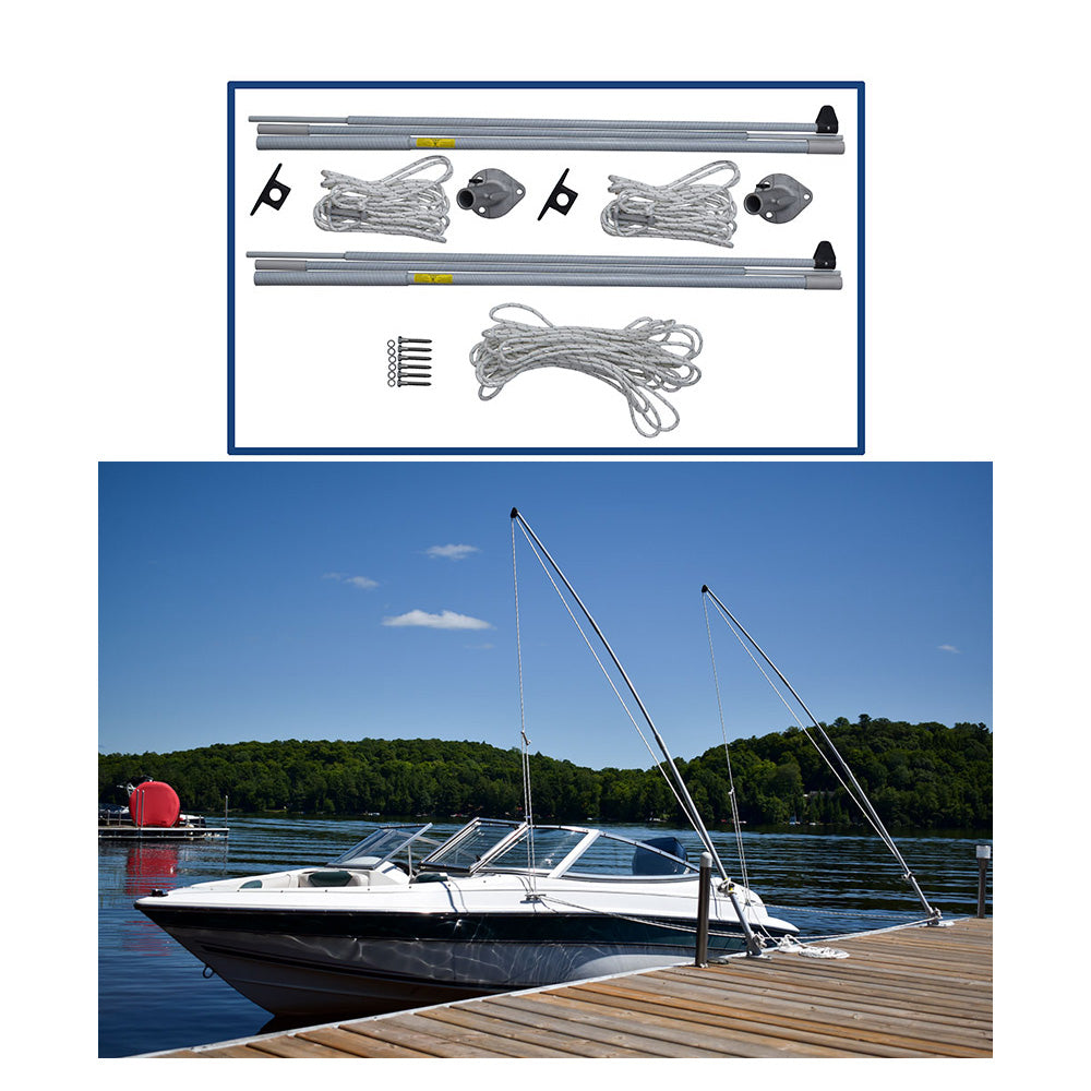 Dock Edge DE3330F Supreme EZ-Stow Mooring Whips - 10' - 4,000lbs - Up to 21'