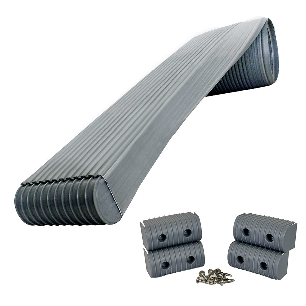Caliber 23050 BunkWrap Kit - Grey 16' x 2" x 4" Roll + 4 Caps + HRDW Roll + 4 Endcaps Stainless Steel Hardware