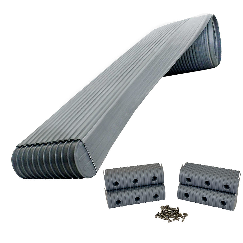 Caliber 23056 BunkWrap Kit - Grey 24' x 2" x 6" Roll + 4 Caps + HRDW Roll + 4 Endcaps Stainless Steel Hardware