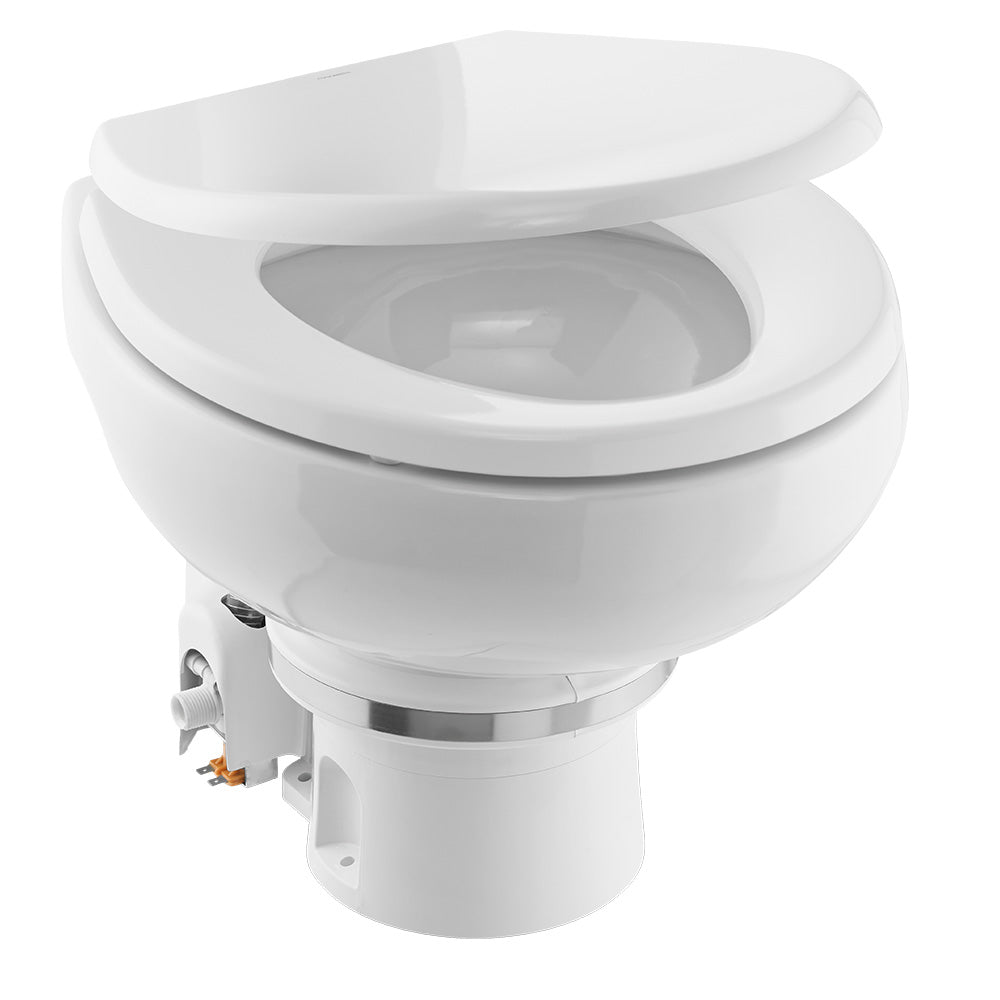 Dometic 9610007274 MasterFlush 7160 White Electric Macerating Toilet w/Orbit Base, Raw Water Flush - 12V