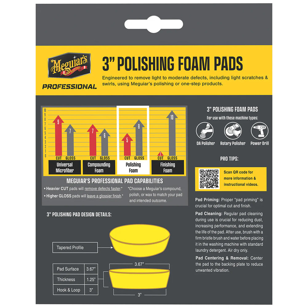 Meguiar's M3PFP3 Professional 3" Polishing Foam Pads *3-Pack