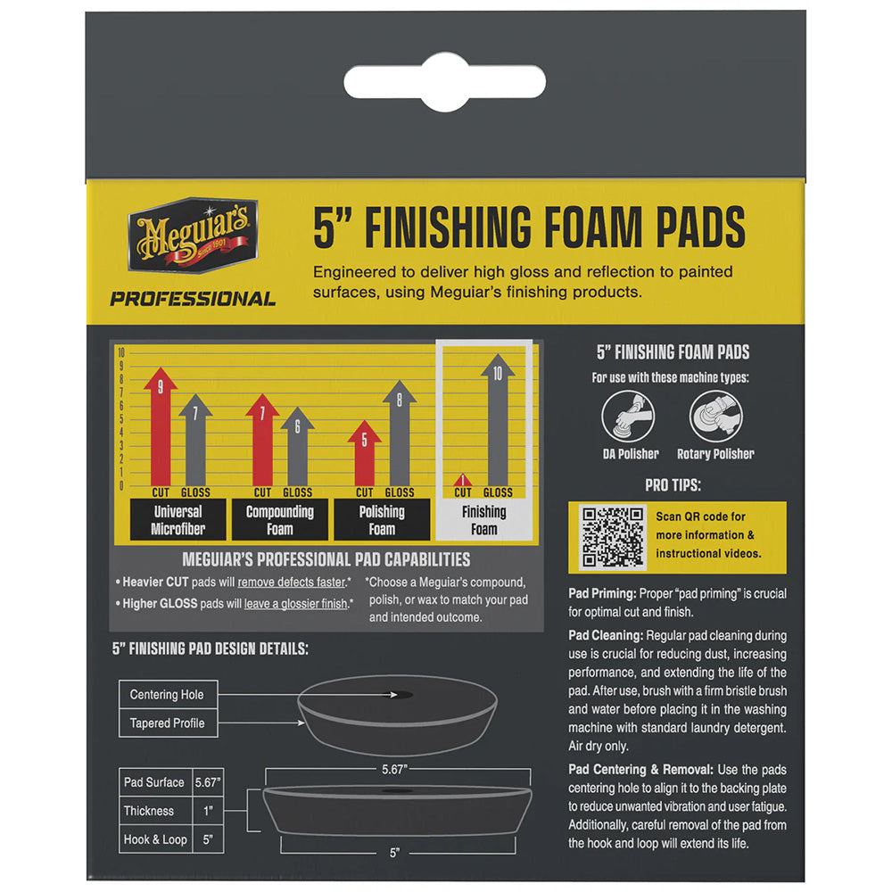 Meguiar's M5FFP2 Professional 5" Finishing Foam Pads *2-Pack
