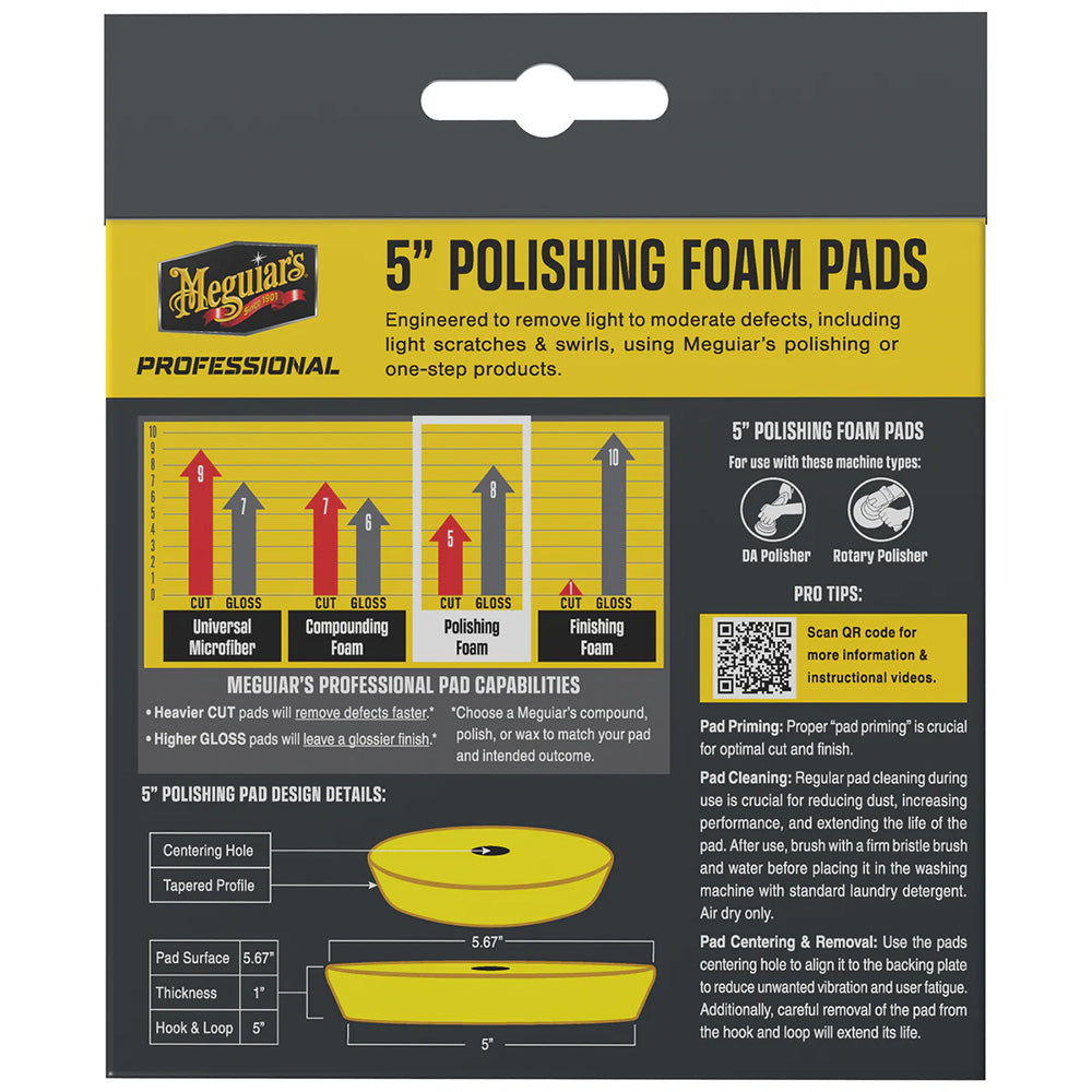Meguiar's M5PFP2 Professional 5" Polishing Foam Pads *2-Pack