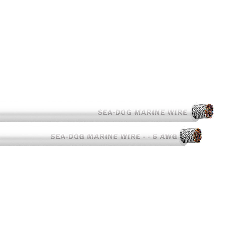Sea-Dog 8006050 6 AWG White Battery Cable - 25'