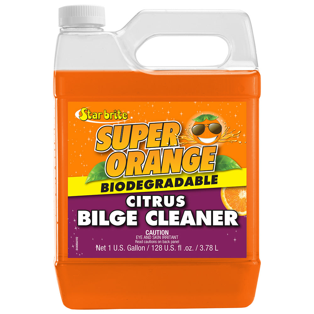 Star brite 94400 Super Orange Citrus Bilge Cleaner - Emulsifies Oil, Fuel - 1 Gallon